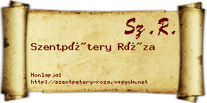 Szentpétery Róza névjegykártya