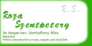 roza szentpetery business card
