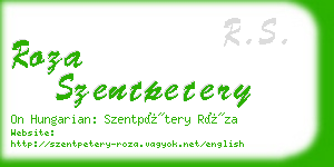 roza szentpetery business card